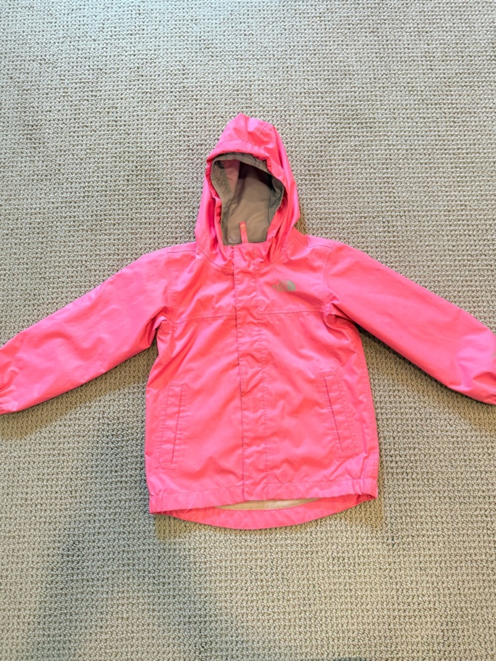 The North Face Kids Bright Pink Hooded Rain Jacket